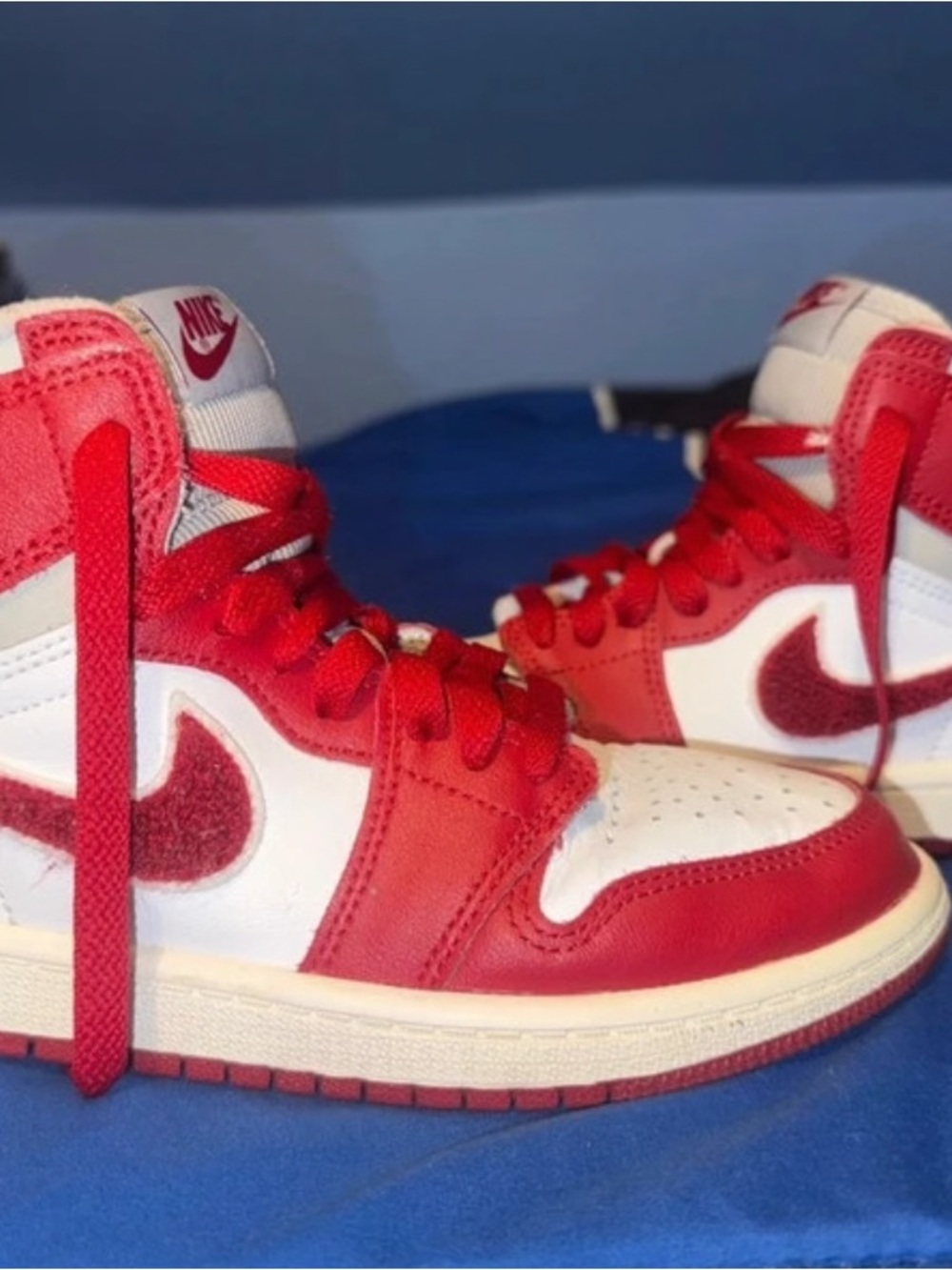 Nike Kids Red and White High-Top Sneakers